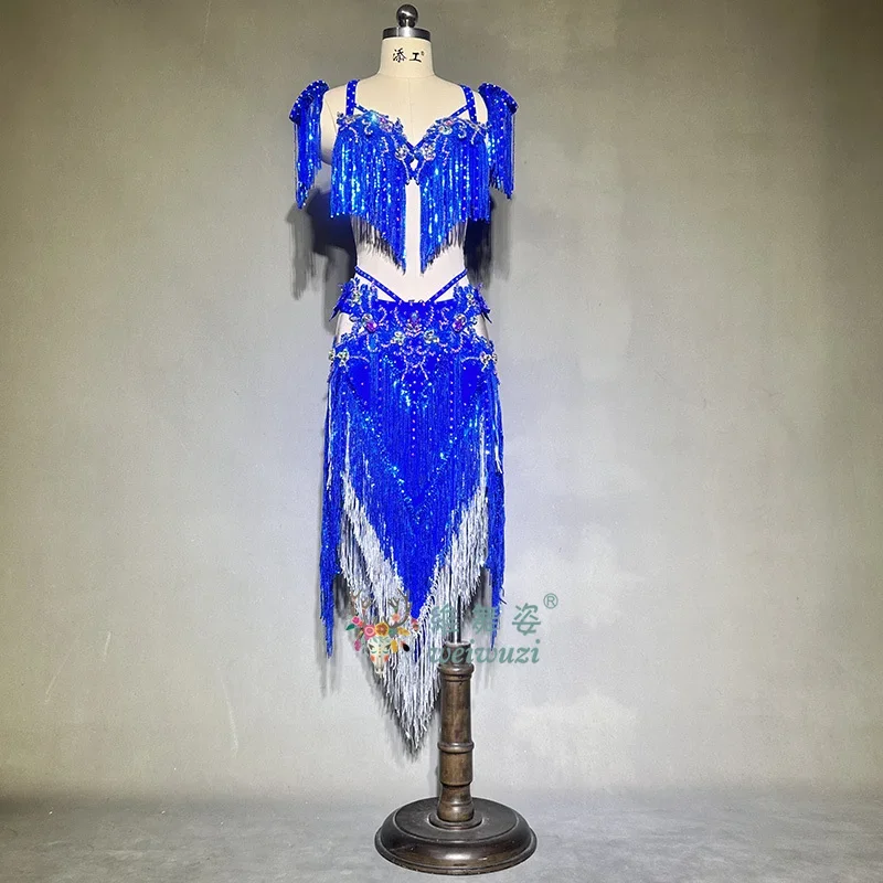 

Belly Dancing Costume for Women's Customized High-end Sequin Tassel Performance Suit Girls' Oriental Dance Competition Outfit