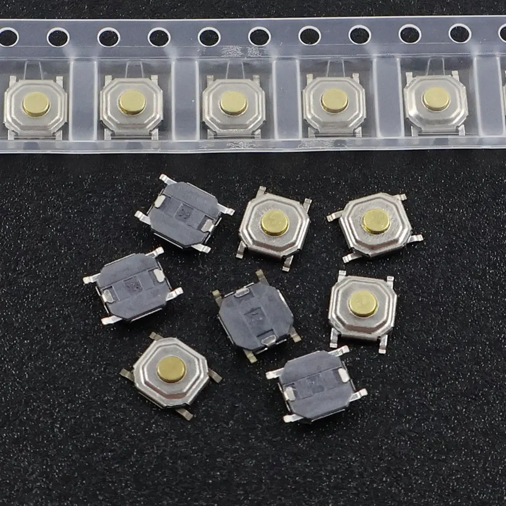 50/100PCS 4X4X1.6MM SMD Tactile Tact Push Button Micro Switch 4*4*1.6mm Push Button Copper Head Keys Button 4Pin