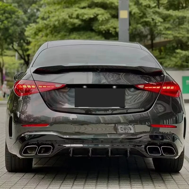 W205 إلى W206 عدة ل 2015-2021 C الفئة W205 ترقية W206 C63 مصدات السيارة هود غطاء صندوق السيارة المصابيح الأمامية القديمة إلى طقم الجسم الجديد