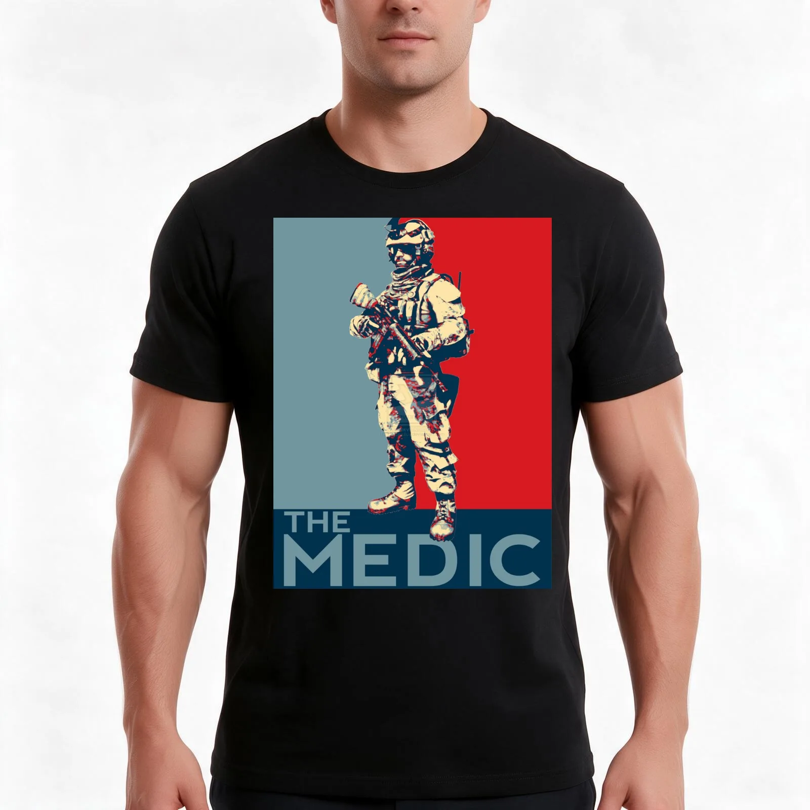 Battlefield 3 Medic T-Shirt Summer Casual Cotton Tee Oversized Streetwear Tops Vintage Graphic Print Loose Fit Short Sleeve