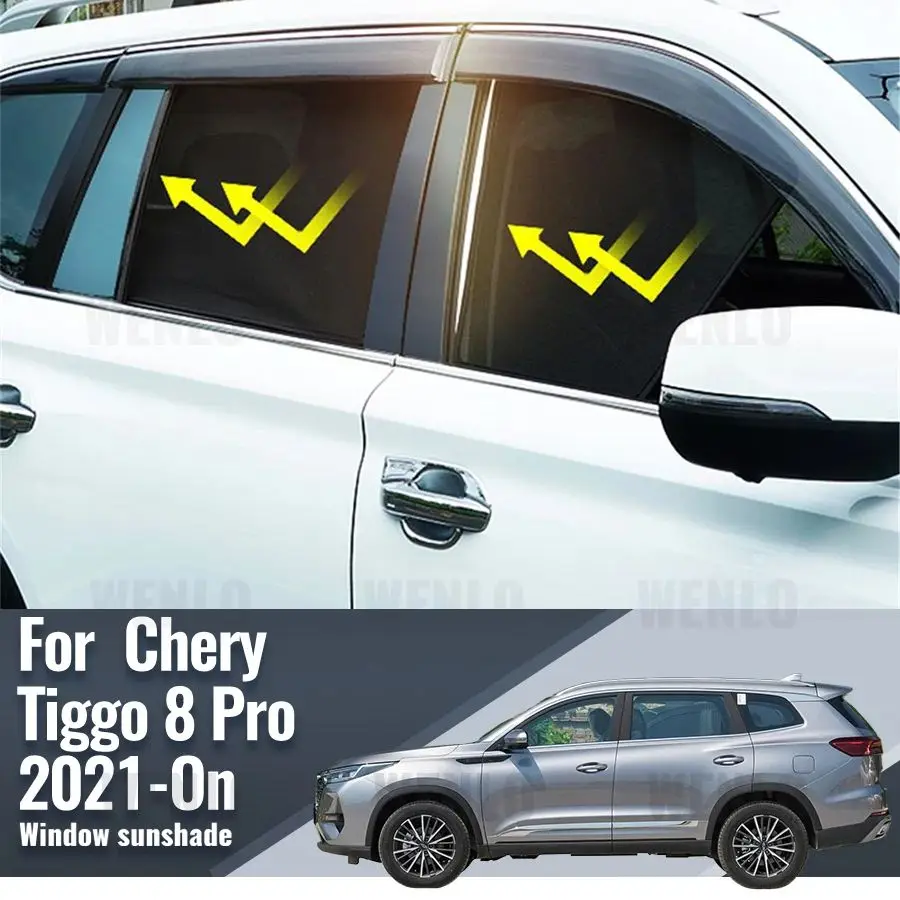 

For Chery Tiggo 8 Pro 2021 2022 2023 2024 Magnetic Car Sunshade Shield Front Windshield Curtain Rear Side Window Sun Shade Visor