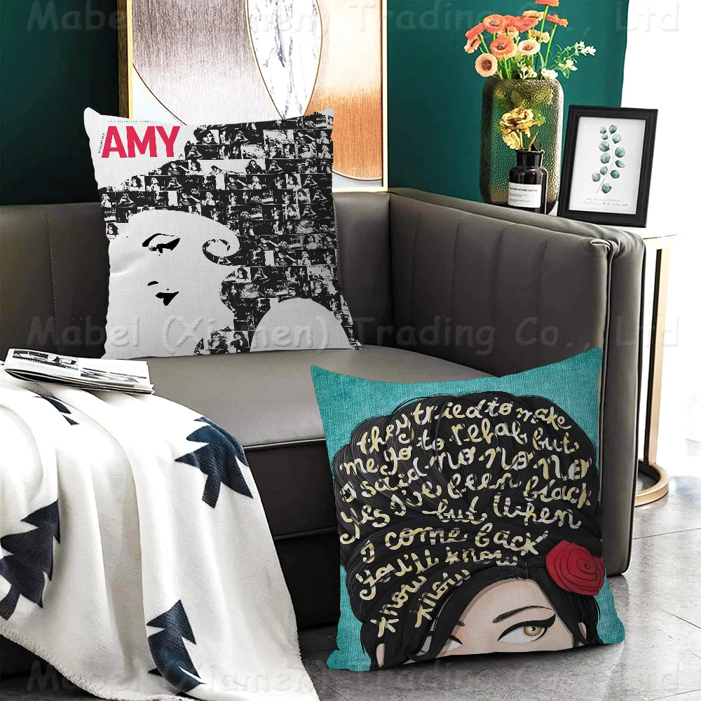 Vintage Of Famous British Jazz Singer Amy Winehouse Pillow Cushion Cover Pillowcase Living Room Sofa Home Decor Customized