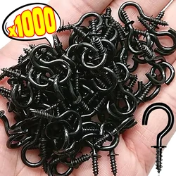 50/1000x Small Screw Hooks Mini Screw in Jewelry Hooks Tiny Metal Screw Caps Keys String Lights Wreaths Plants Ceiling Wall Rack