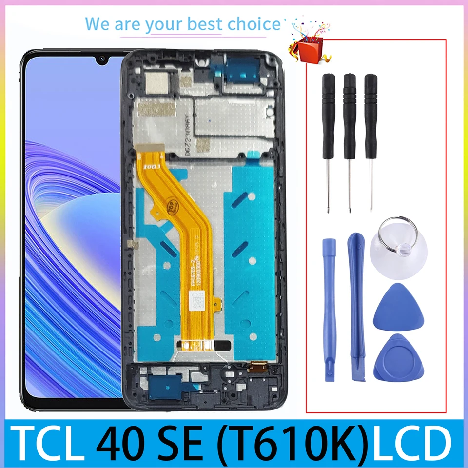 6.75" para TCL 40 SE LCD Display Con Marco Touch Screen T610K Panel Digitizer Repuestos