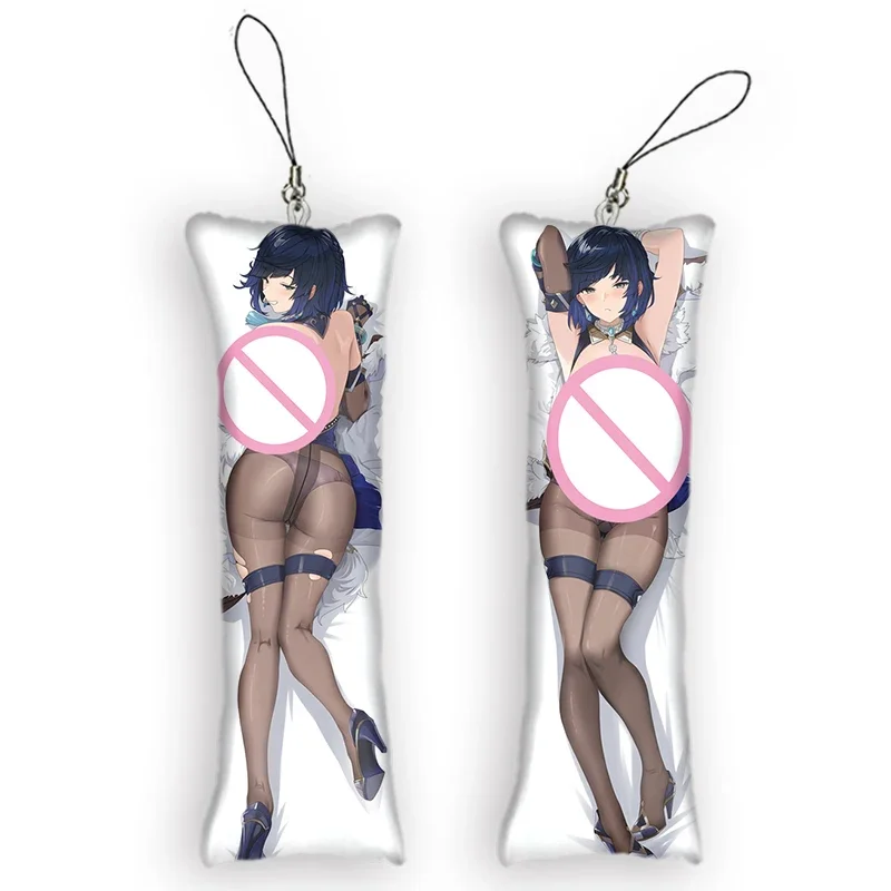 

New Fashion Genshin Impact Yelan Mini Pillow Pendants Anime Dakimakura Keychain Decoration Bag Hanging Ornament Phone Strap Otak