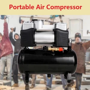 Kleiner tragbarer Ölölkompressor, niedriger Geräuschpumpe, Luftspeicherlagerentank, 220 V, 12 V 8 Hauptverkaufsluftkompressor ohne Öl - №4