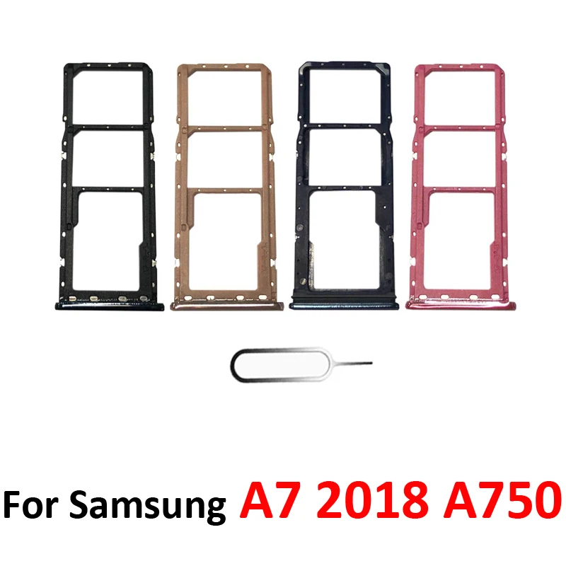 For Samsung Galaxy A7 2018 A750 A750F A750FN Phone Housing SIM Tray Adapter Micro SD Card Tray Holder For A9 2018 A920