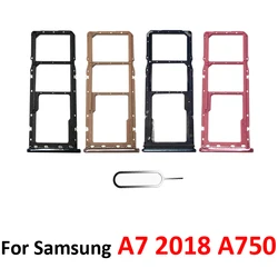 Samsung Galaxy için A7 2018 A750 A750F A750FN telefon konut SIM tepsi adaptörü A9 2018 A920 için mikro SD kart tepsi tutucu