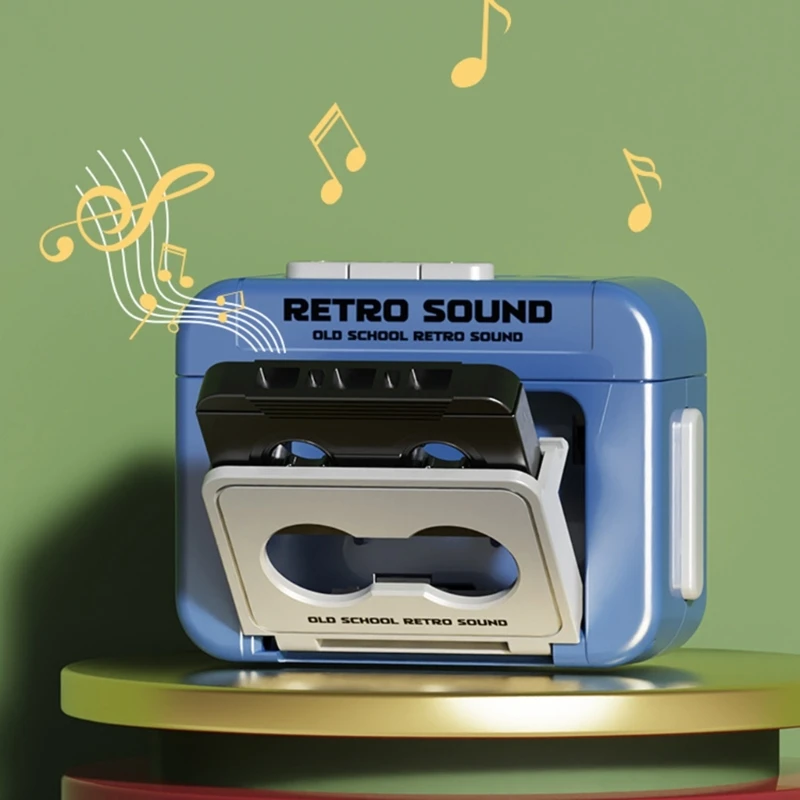 เครื่องเล่นเทปคาสเซ็ตขนาดเล็กแบบพกพา เครื่องบันทึกเพลงสไตล์วินเทจ สำหรับนักสะสมและนักเล่นงานอดิเรก การบันทึกการเล่นเพลง