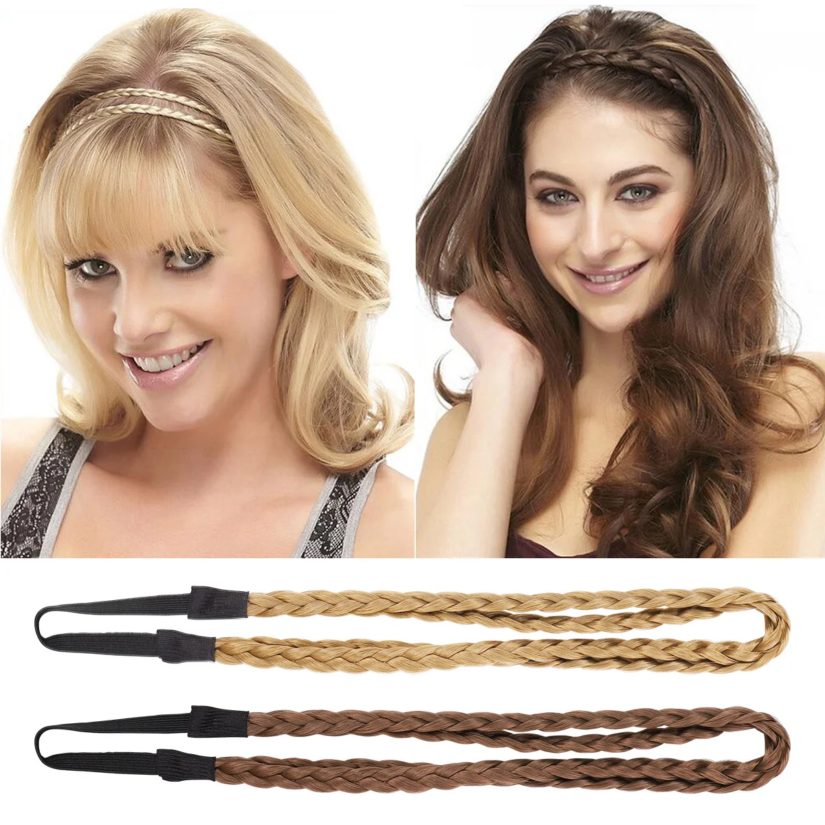 

4Pcs Hair Band Adjustable Double Weaving Knot Elastic Headband Anti Slip Comfortable Hair Tie for Women Girls Fashion