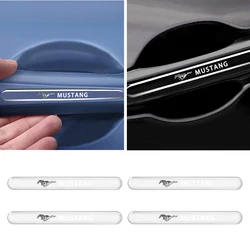 4PCS Transparent Car Door Anti-collision Protector Bumper Strip Sticker For Ford Mustang SHELBY GT 500 350 Convertible V Mach