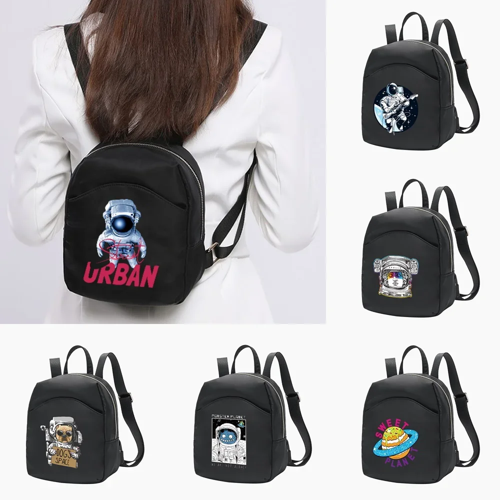 Women's Backpack Small Daypack Girl Casual Organizer Astronaut Pattern Series 2024 Designer Korean Version Fashion Backpack