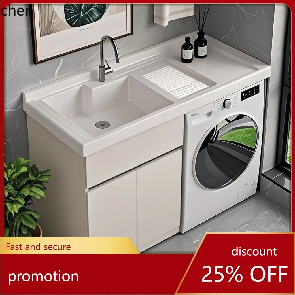 PYH Laundry Cabinet Aluminum Honeycomb Integrated Washboard Washing Machine Basin Companion  Bathroom Cabinet