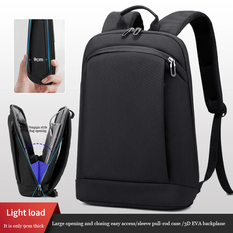 Ultra-thin Laptop Backpack 15.6 Inch Business Men Bag Women Backpacks Solid Color Unisex Backpacks Slim Back Pack mochila hombre