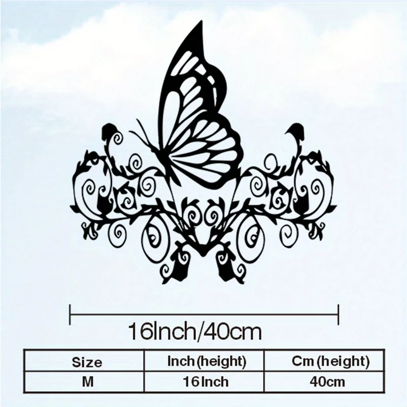 CIFbuy Butterfly Metal Wall Art Forged Iron Craft Pattern Home Decor Sign