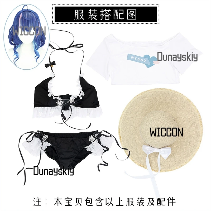 VTuber Amane Tama Amiya купальник комплект для косплея купальник парик аниме игровой наряд для летней пляжной вечеринки Хэллоуин удобства