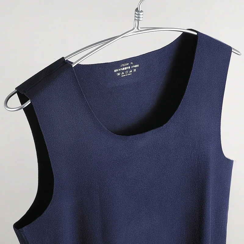 2 pezzi Gilet caldo, gilet da uomo senza cuciture, in pile e ispessito, gilet, strato base, biancheria intima, autunno e inverno