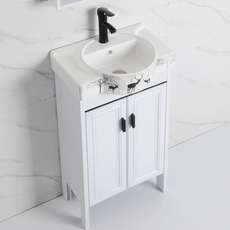 

Космический алюминиевый шкаф от пола до потолка для ванной комнаты, шкаф для умывальника, комбинированный умывальник для ванной комнаты, встроенная раковина для балкона