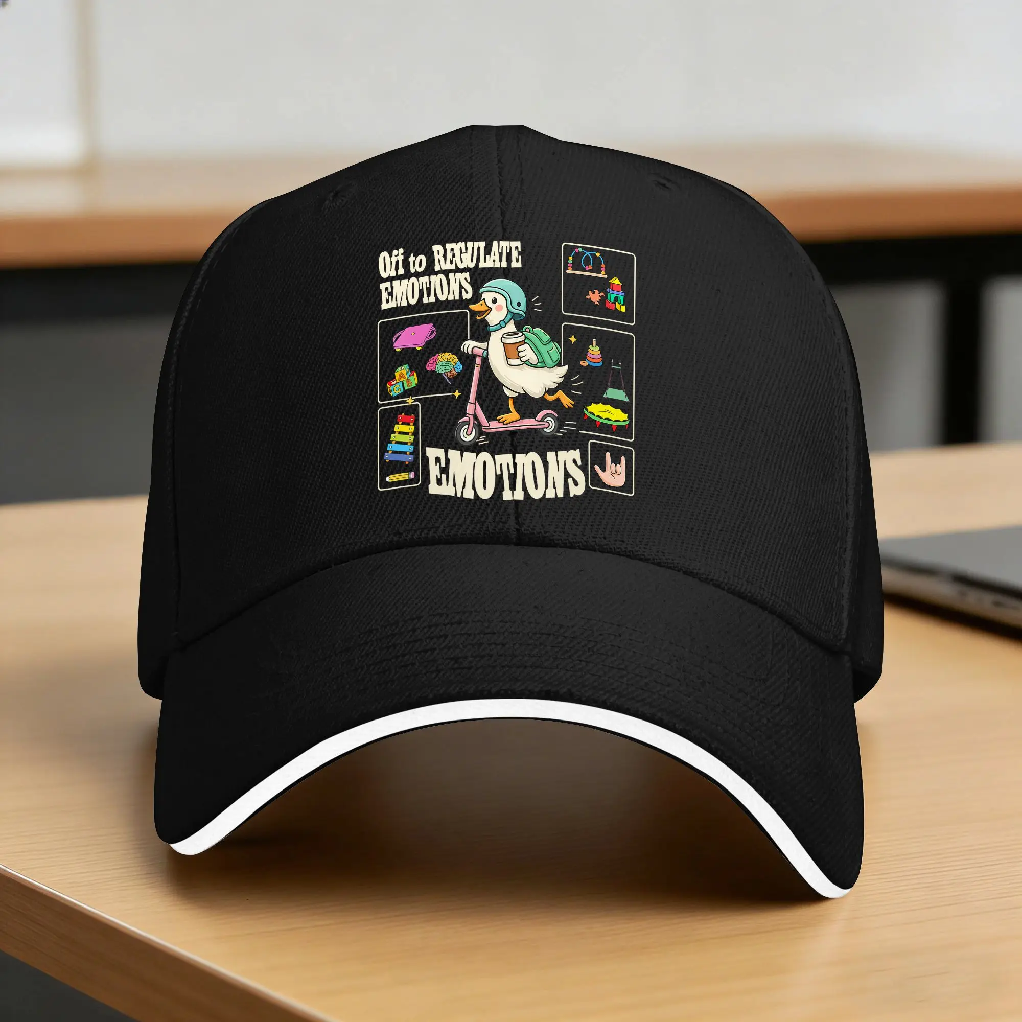 Summer Off to Regulate Emotions Funny Goose ABA Therapy Therapist Baseball Cap Fashion Sun Trucker Hat Hot Sale Baseball Caps