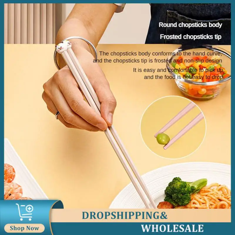 Chopsticks Unique Design Household Chopsticks Solid Color Kitchen Utensils Metal Chopsticks Durable Alloy Chopsticks