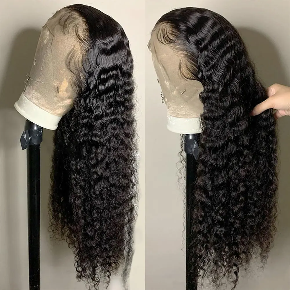 

Human Hair Wigs 13X4 Deep Wave Lace Frontal Wig 13X6 Curly Transparent Lace Front Wigs Brazilian Remy Hair 4x4 Lace Closure Wig