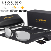 LIOUMO Classic Small Metal Frame Chameleon Glasses For Women Men Polarized Photochromic Driving Eyewear Anti-Glare gafas de sol