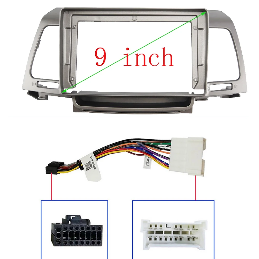 9 Inch Car Frame Fascia Cable Adapter For KIA Opirus Oppression 2007-2008 Android Radio Dash Fitting Panel Kit