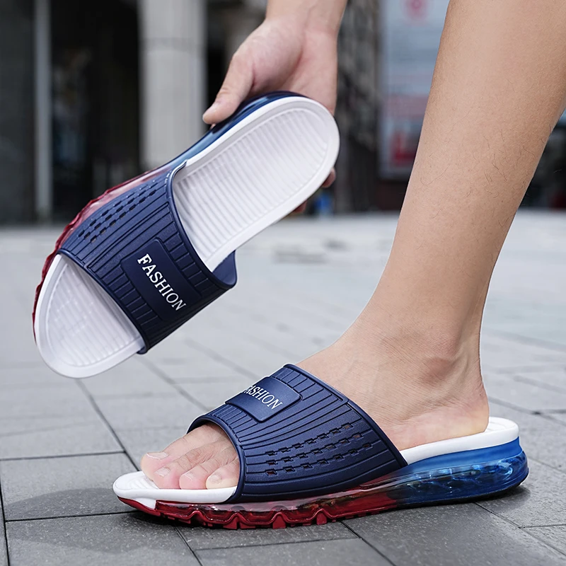 

Air Cushion Slippers New Non-Slip Beach Shoes For Men Soft Lightweight Slip-On Pantuflas Big Size 39-46 Slides Bathroom Slippers