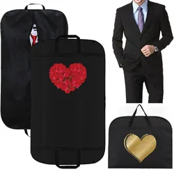 Dustproof Clothes Cover Coat Storage Bag Hanging Love Print Suit Dress Dust Cover Garment Bags Moisture-Proof Clothing Organizer