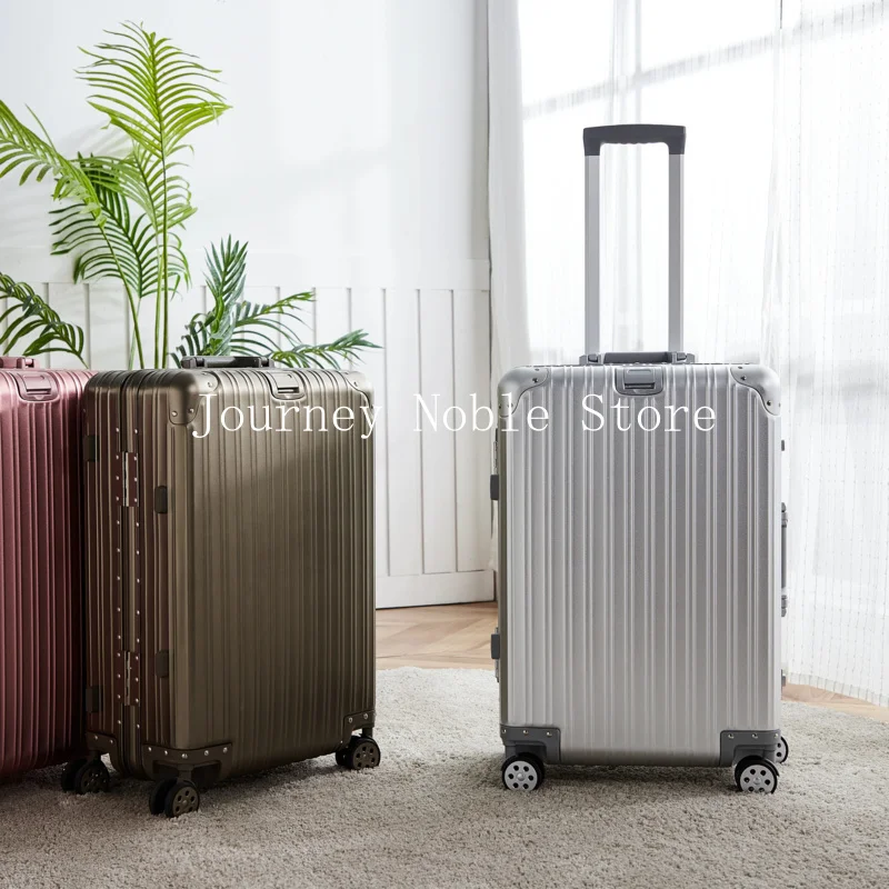 Aluminum-Magnesium Alloy Suitcase Travel Carry-On Luggage Aluminum Frame Suitcase Large Size Luggage Luxury Carry On Cabin