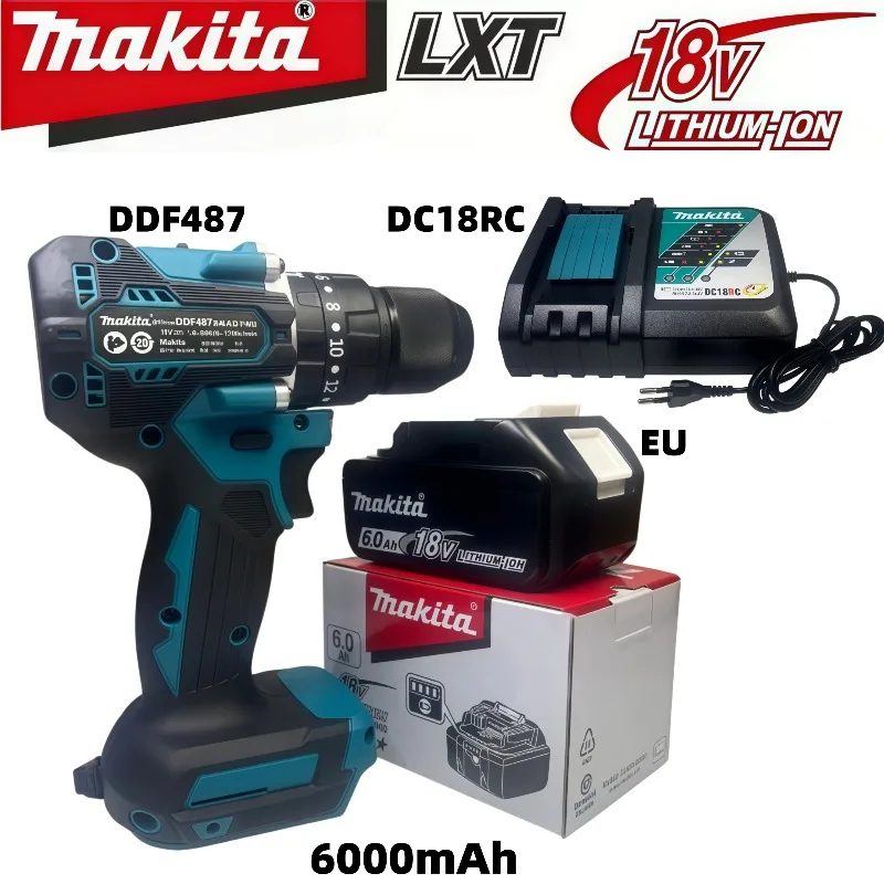 

100% Original Makita 18V 6.0Ah Li-ion Replacement Battery BL1860B LXT400 For Makita DDF487 Electric Hand Drill