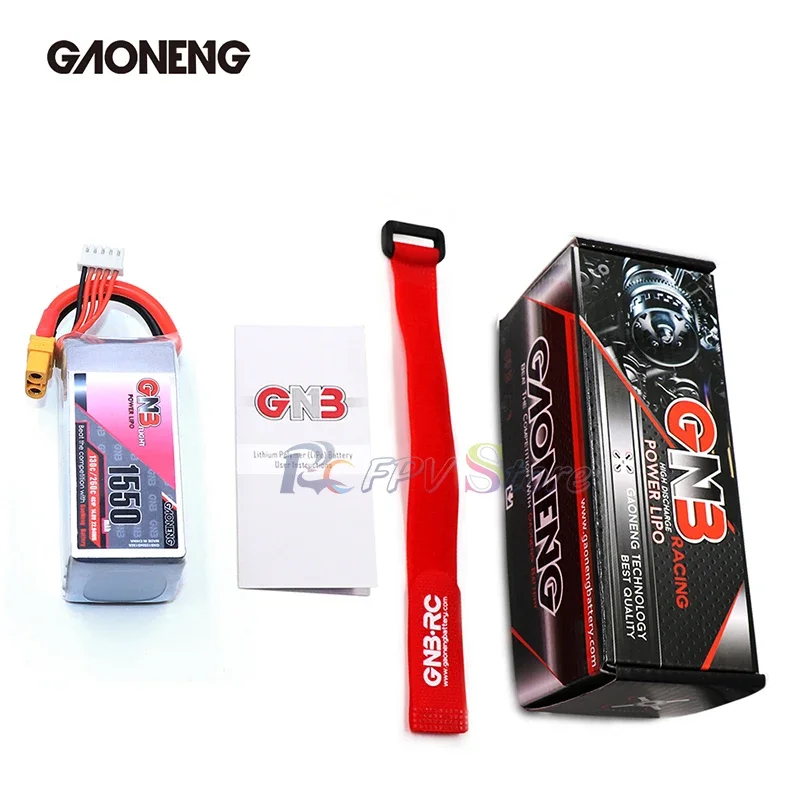 Gaoneng GNB 1550MAH 14.8V  130C / 260C 4S Lipo Battery Rechargeable XT60 Plug Connector For RC Models Multicopter Frame Accs