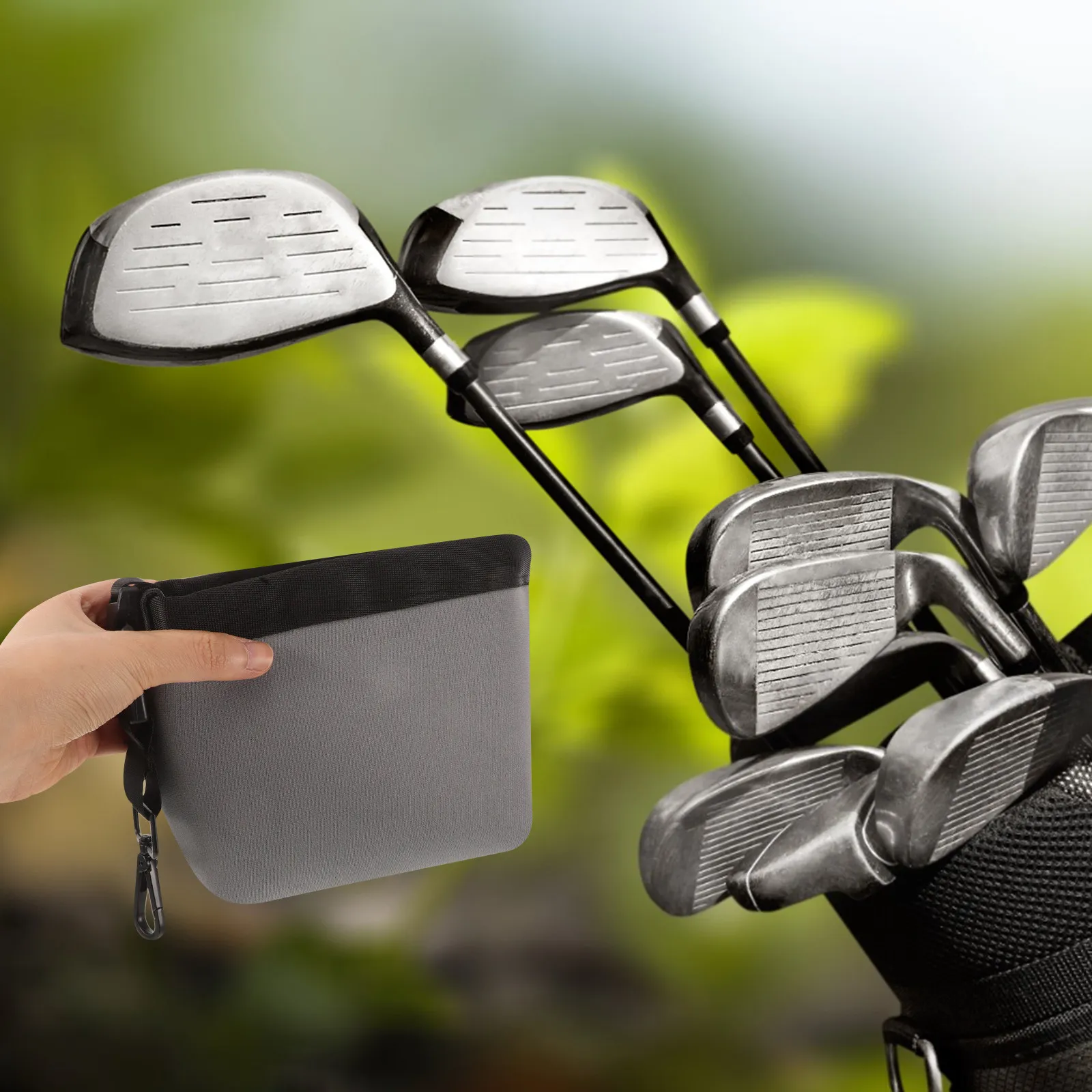 

Detachable Portable Golf Club Cleaner Bag Easy Clean Fabric Liner Multipurpose Golf Ball Cleaning Pouch Outdoor Sports Accessory