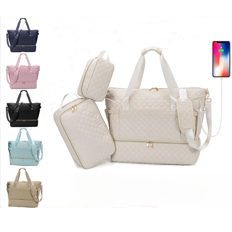 short-trip-large-capacity-travel-bag-oxford-cloth-handheld-single-shoulder-bag-wet-and-dry-separation-fitness-bag-shoe-compar