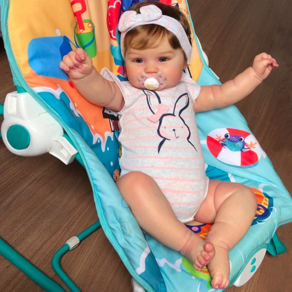 

Реалистичная кукла Baby Reborn длиной 50 см, синие и коричневые глаза, милая детская игрушка, детский подарок