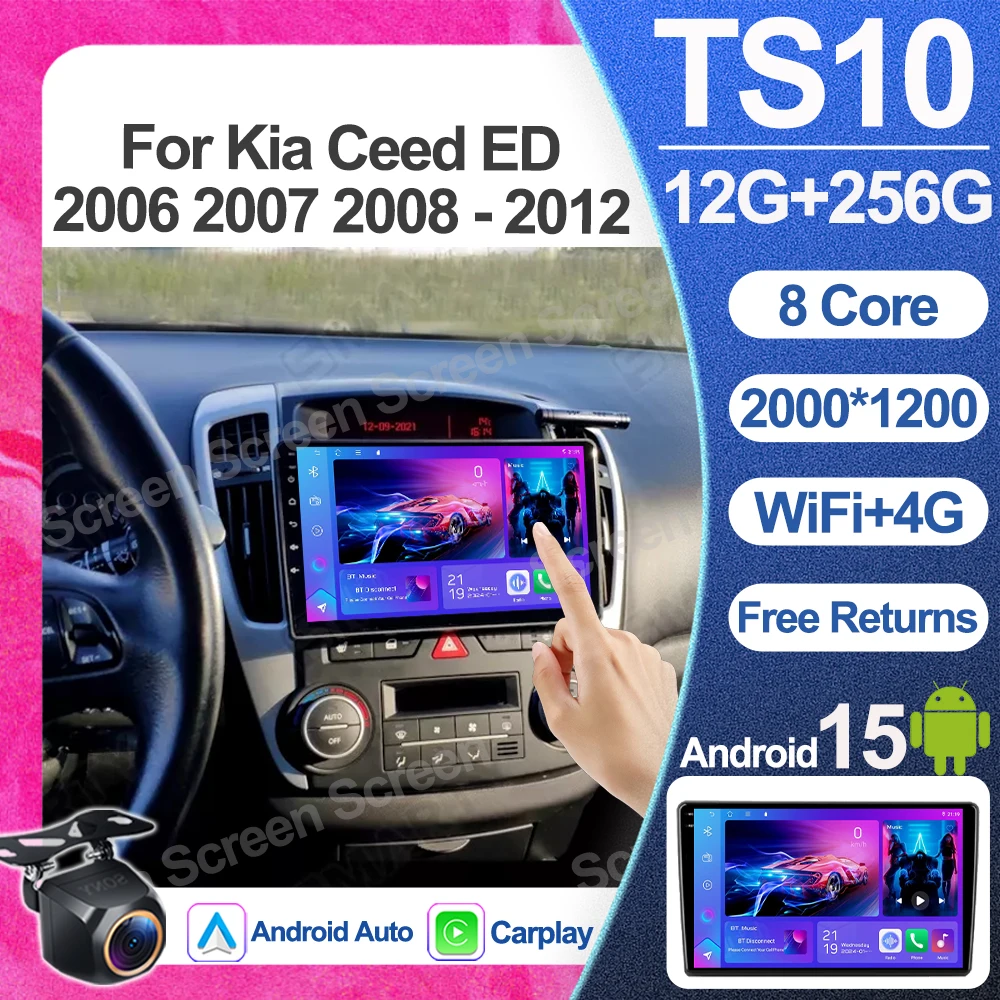 

Мультимедийный проигрыватель Android 16 для Kia Ceed ED 2006-2012 с Carplay, Android Auto, экраном, 5G Wi-Fi и GPS