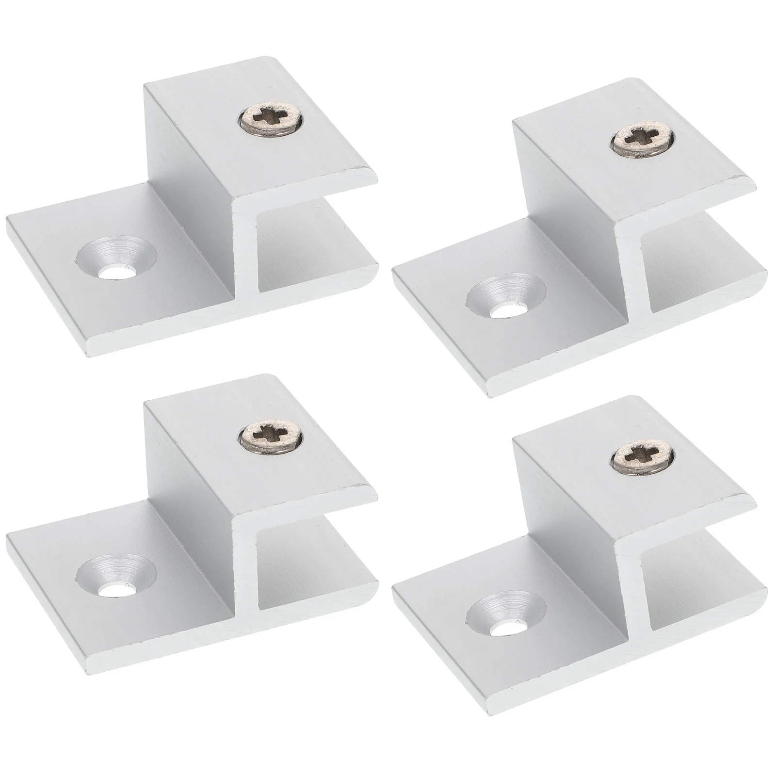

5pcs Aluminum Alloy Glass Fixed Clamp Brackets Shelf Support Wall Mount Heavy Duty Frameless Clips H-Type Glass Fixing Bracket