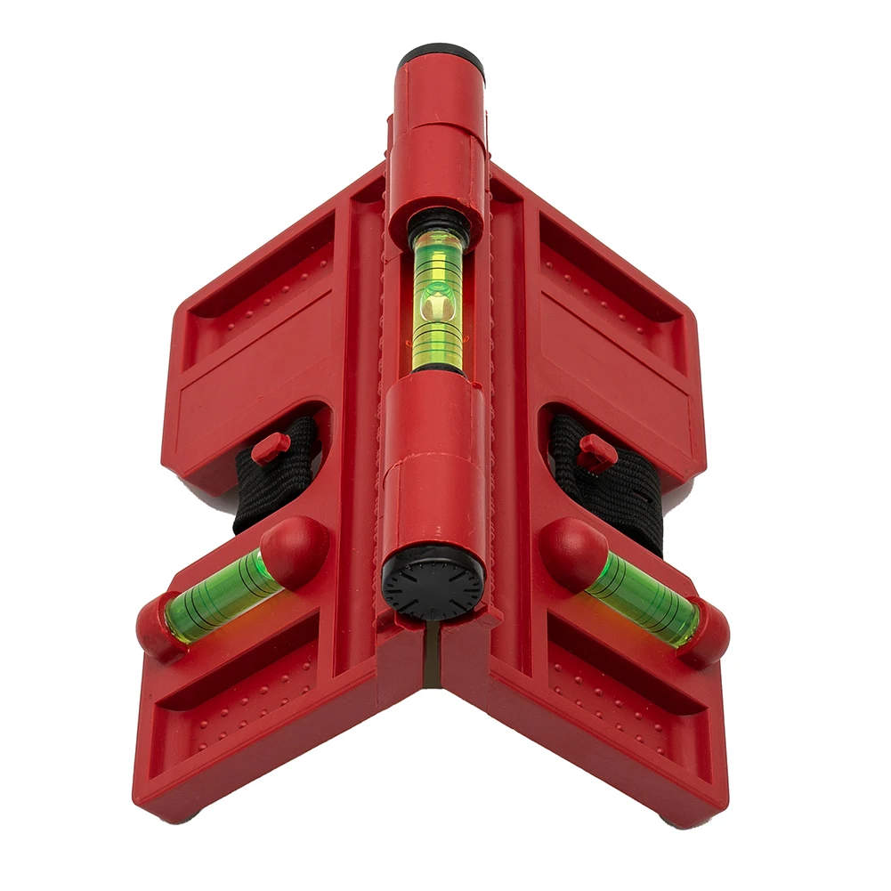 New Meter Post Fence Level Adjustable Magnetic Pipe Plastic Red Vertical With Straps 3 Vials 4 Strips 90° Angle