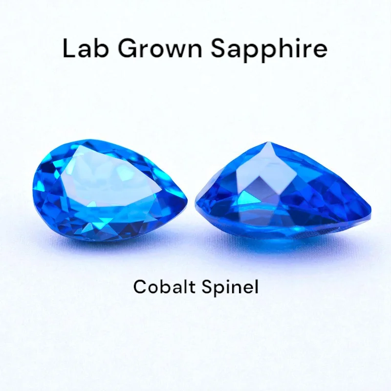 

Lab Grown Sapphire Cobalt Spinel Pear Cut Artificial Gemstone With AGL Certifcate For Ring Pendant Jewelry Diy Making