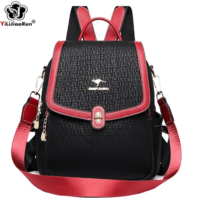 

Fashion Backpack for Women Large Capacity Rucksack Purses Soft Leather Back Pack Female Travel Bagpack Ladies School Bookbag