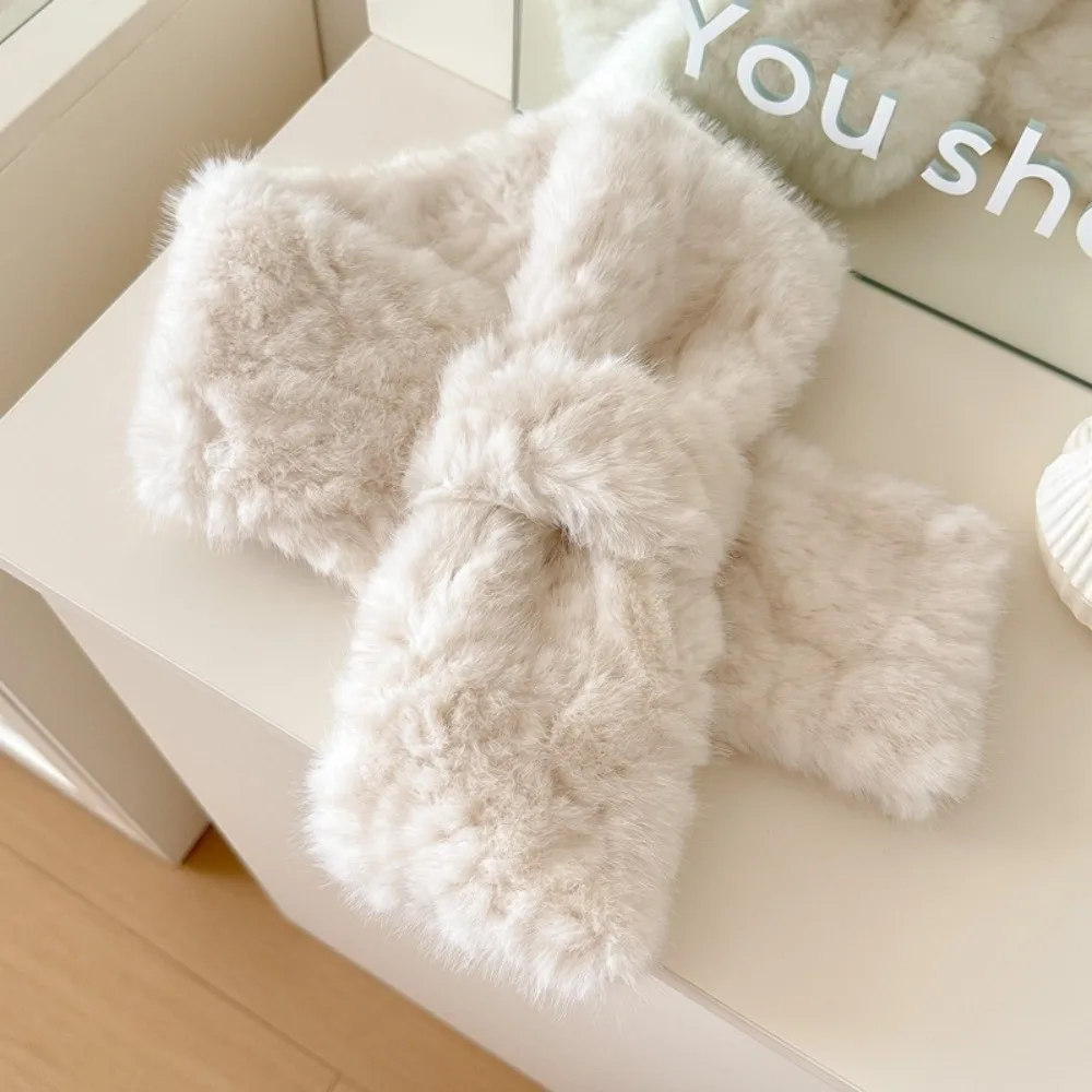 

Элегантный шарф с перекрестным воротником из искусственного меха, зимний теплый утепленный шарф для шеи, женский шарф