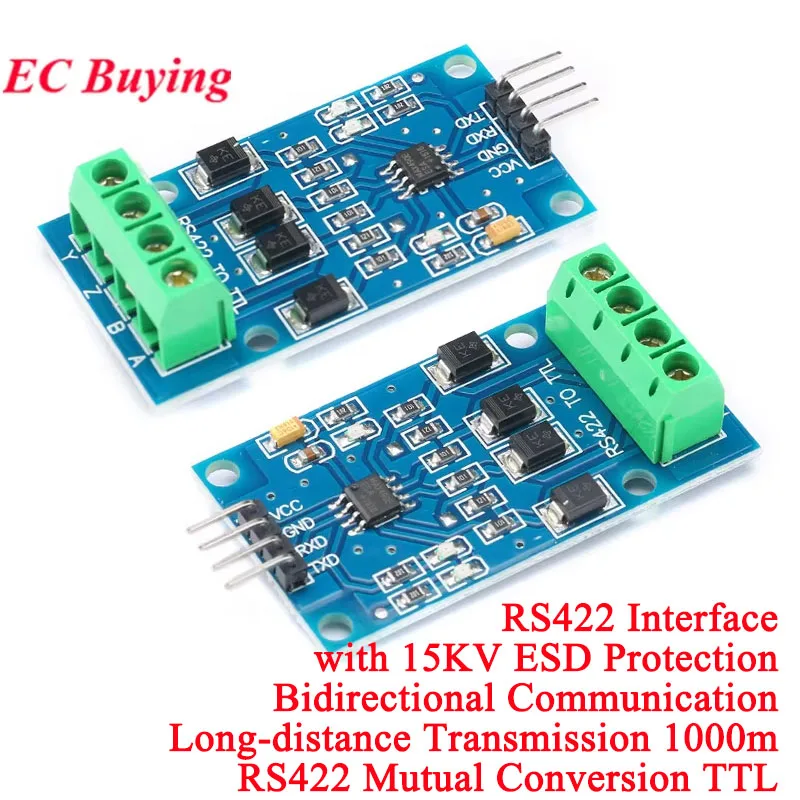 5Pcs/1pc RS422 Mutual Conversion TTL Bidirectional Converter Module Signal Full Duplex 422 to Single-chip MAX490 to TTL Board