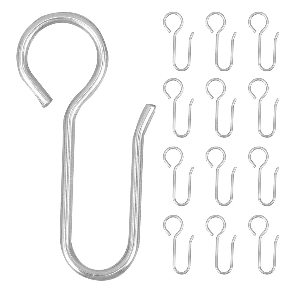 

100Pcs Ceiling Decoration Hooks No Drill Required S Type Metal Curtain Hooks Rustproof Strong Load-Bearing for Home Bathroom