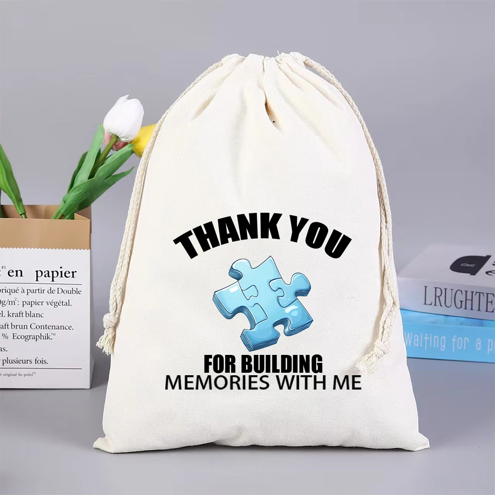20 piezas, bolsa de regalo personalizada, bolsa de regalo para fiesta de cumpleaños de niño y niña Blue Puzzle, celebración y decorar la fiesta de cumpleaños de los niños