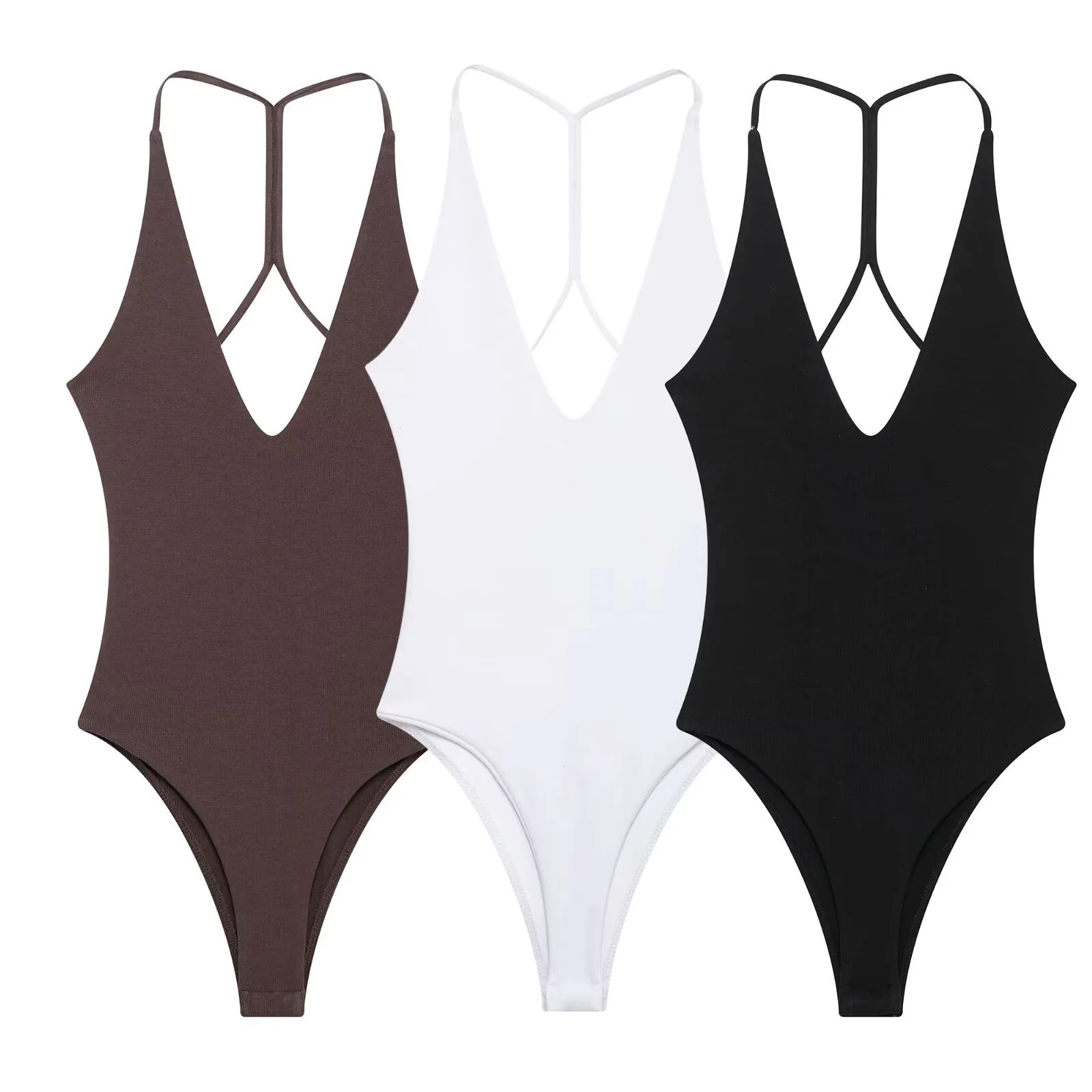 

женский купальник с открытой спиной на подтяжках, сексуальный горячий купальник с глубоким v-образным вырезом, праздничный цельный купальник, новый летний женский модный пляжный костюм