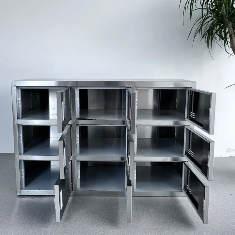 201 stainless steel single-sided shoe cabinet dust-free purification workshop employee shoe change stool f cabinet with door