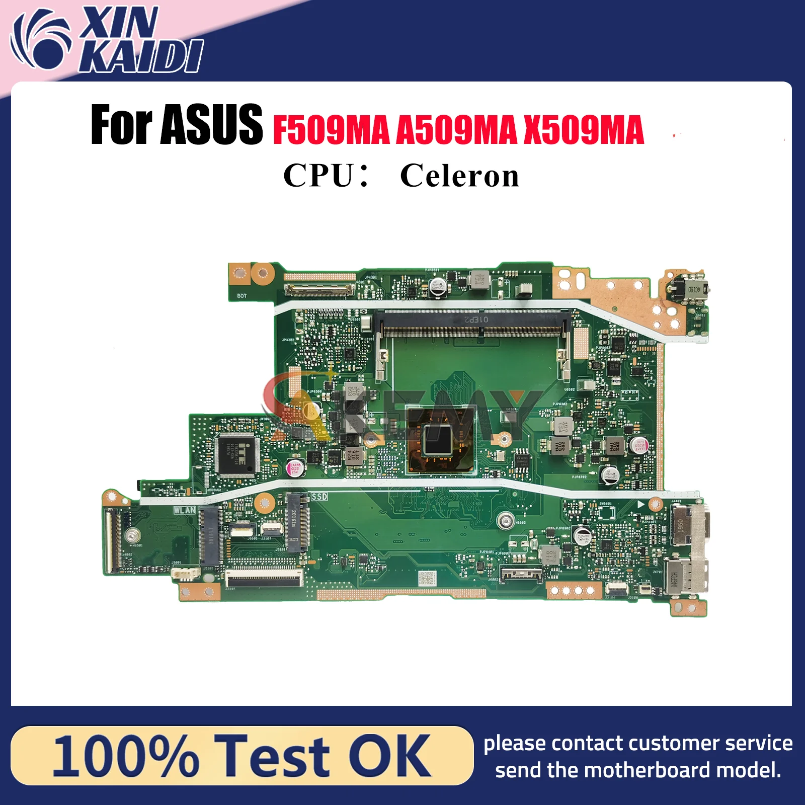 

X509MA Laptop Motherboard For ASUS VivoBook A409MA F409MA X509MA F509MA X509M A509MA Mainboard W/ Celeron CPU tests OK fast ship