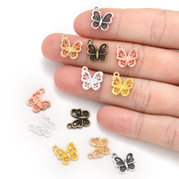 30pcs 6 Colors butterfly Charms For Bracelets Necklace Pendant DIY Handmade Jewelry Making accessories 12*13mm D2143