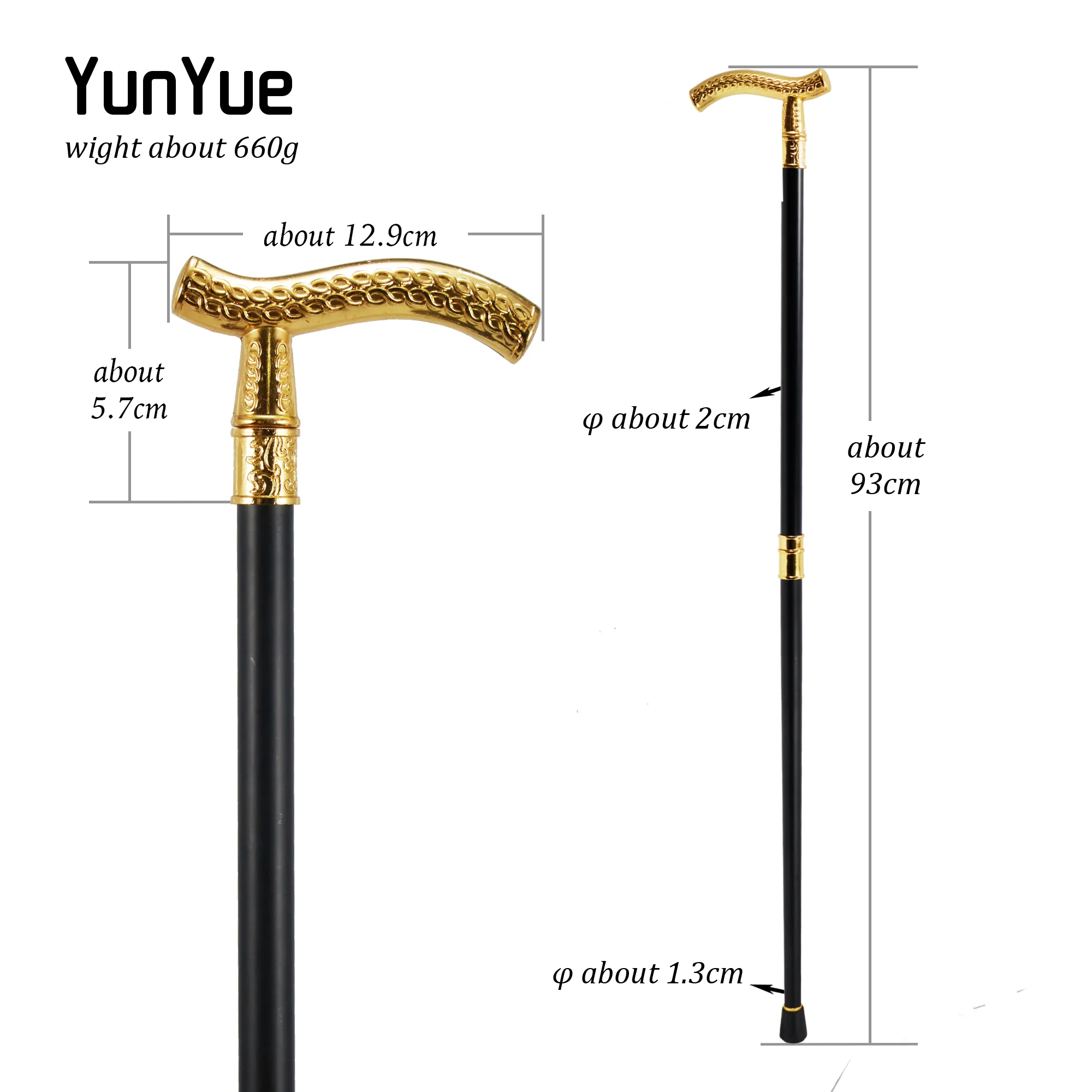 Luxury Gold Flower Wheatear Pattern Fashion Walking Stick Lady Party Decorative Cane Gentlemen Elegant Walking Stick Cosplay 93