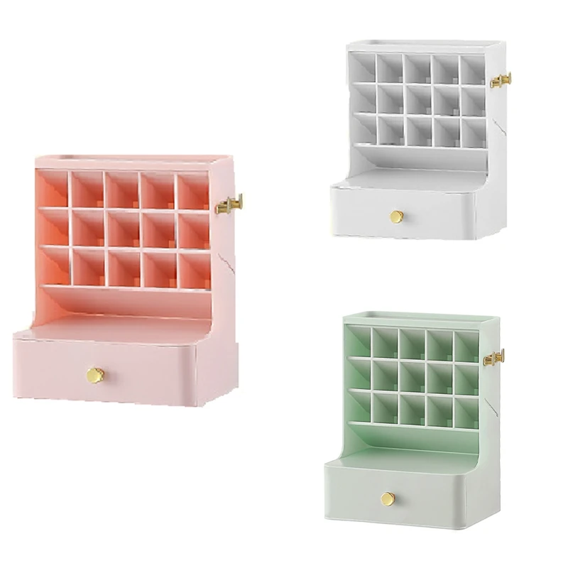 Three-Layer Desktop Cosmetic Organizer Bathroom Big Capacity Cosmetic Box Women Jewelry Lipstick Drawer Makeup Case